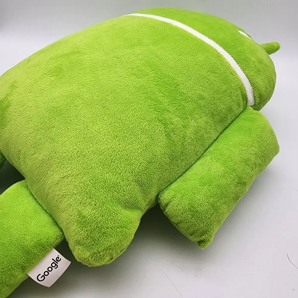 Google Android Green Robot Bugdroid Plush 18” Original Flat Design Mascot Retro